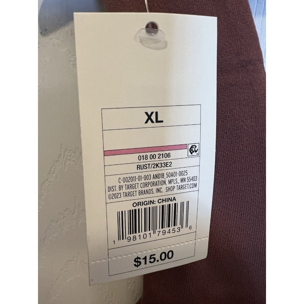 A New Day XL Rust Brown Bodysuit NWT Stretch Built-In Bra Sleeveless - Picture 8 of 10